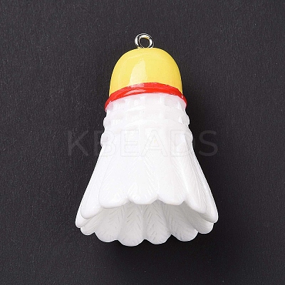 Sport Ball Theme Opaque Resin Pendants RESI-F039-01G-1