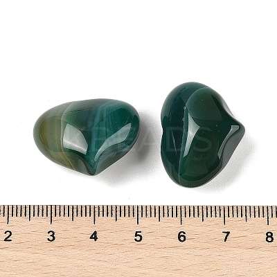 Natural Banded Agate(Dyed & Heated) Heart Palm Stone G-Q021-01D-1