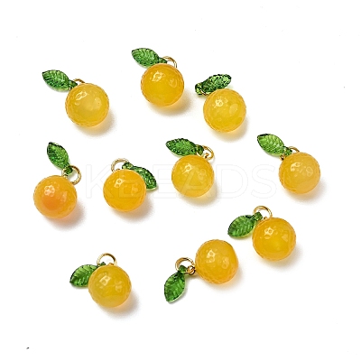 Dyed Natural Agate Orange Charms X-G-U025-07G-1