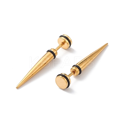 304 Stainless Steel Ear Taper Stretcher with Rubber LS-EJEW-F312-10G-1