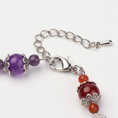 Natural & Synthetic Gemstone Beaded Bracelets X-BJEW-P065-11-1