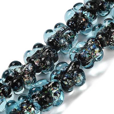 Handmade Dichroic Foil Glass Beads Strands DICH-U001-04E-1