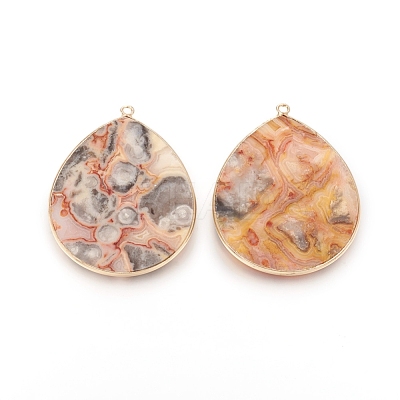 Natural Crazy Agate Pendants G-E526-01N-1