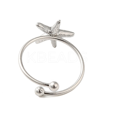 Non-Tarnish 304 Stainless Steel Open Cuff Ring RJEW-M167-08B-P-1