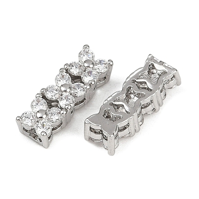 Eco-Friendly Brass Micro Pave Cubic Zirconia Rectangle Pendants ZIRC-M087-10P-NR-1-1