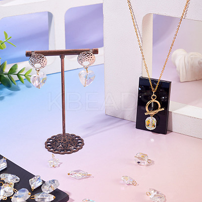 30Pcs 6 Styles Glass Pendants PALLOY-TAC0200-1