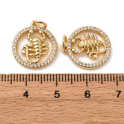 Brass Micro Pave Cubic Zirconia Pendants KK-P308-58G-1