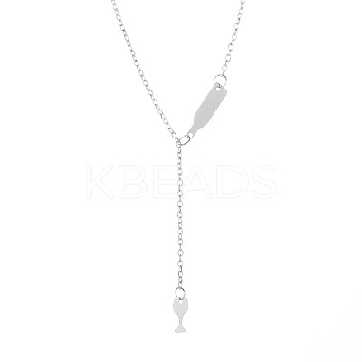 Alloy Cable Chain Wine Cup Pendant Y Necklaces for Women WG2C776-02-1
