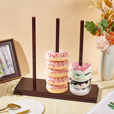 Wooden Donut Holder AJEW-WH0472-12-1