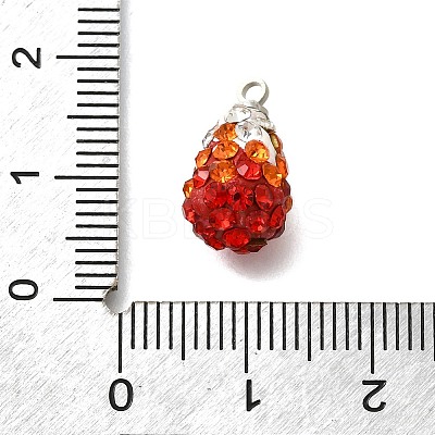 Rhinestone Clay Brass Pendants KK-D295-10P-1
