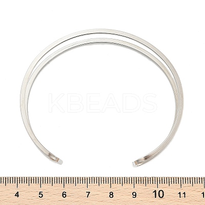 Non-Tarnish 304 Stainless Steel Hollow Open Cuff Bangles for Women LS-BJEW-S155-04P-1