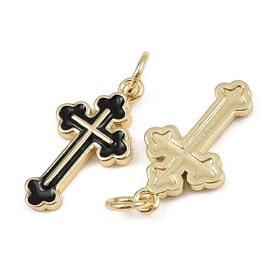Brass Enamel Pendants KK-L240-31G-1