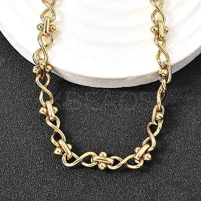 304 Stainless Steel Oval Infinity Link Chain Necklaces for Women Men NJEW-K249-20B-G-1