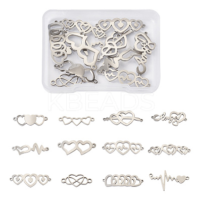 24Pcs 12 Style 304 Stainless Steel Link Connectors STAS-BY0001-02-1