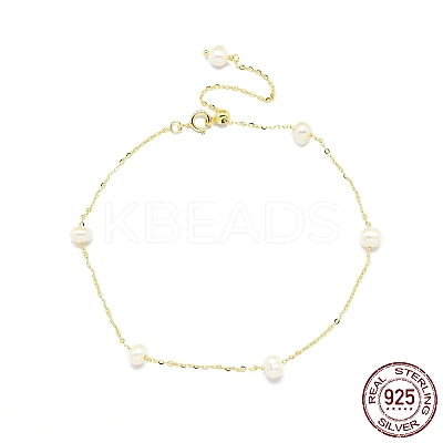 Natural Freshwater Pearls Beaded Link Bracelets BJEW-I314-133-1