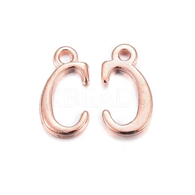 Rose Gold Plated Alloy Letter Pendants X-PALLOY-J718-01RG-C-1