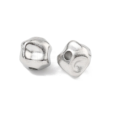 Hammered 304 Stainless Steel Beads STAS-B127-01P-08-1