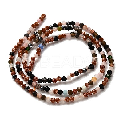 Natural & Synthetic Mixed Gemstone Beads Strands G-RM2025-A16-2mm-A-1