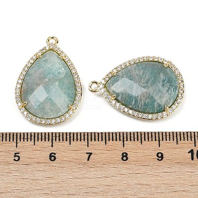 Natural Amazonite Faceted Pendants G-K347-12G-04-1