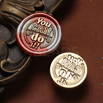 You can Do It. Wax Seal Brass Stamp Heads AJEW-M038-01Q-G-1