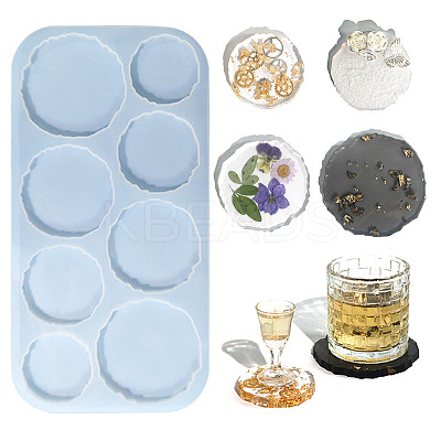 DIY Food Grade Silicone Irregular Round Coaster Molds SIMO-PW0014-19-1