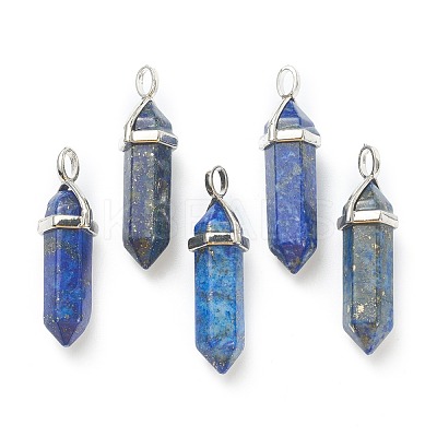 Natural Lapis Lazuli Pointed Pendants G-M378-01P-A07-1