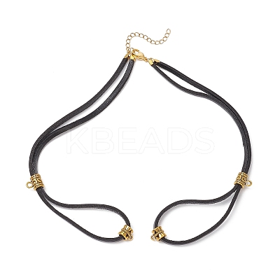 2Pcs 2 Colors Cowhide Leather Cord Double Layer Necklace Making AJEW-JB01355-1
