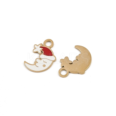 304 Stainless Steel Enamel Pendants STAS-G357-01G-05-1