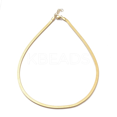 Unisex 304 Stainless Steel Herringbone Chain Necklaces X-NJEW-O119-01A-G-1