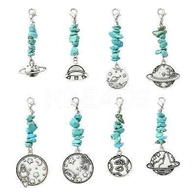 8Pcs Alloy Pendant Decorations HJEW-CJ00075-1