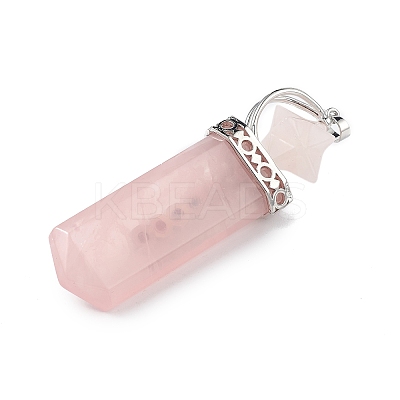 Chakra Themed Natural Rose Quartz Big Pendants G-L524-12P-01-1