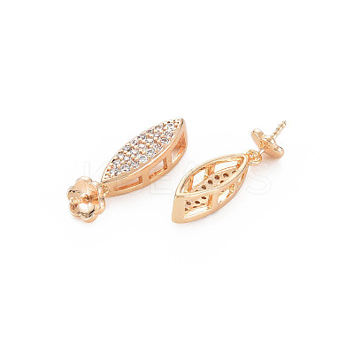 Brass Micro Pave Clear Cubic Zirconia Peg Bails Pendants KK-S364-062-1
