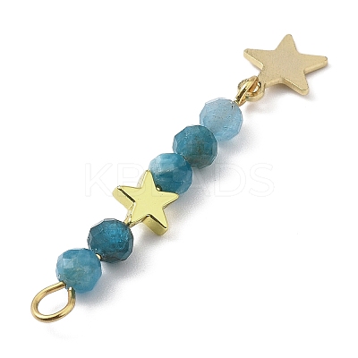 3Pcs 3 Styles Natural Apatite Faceted Round Beaded Pendants PALLOY-JF03604-05-1