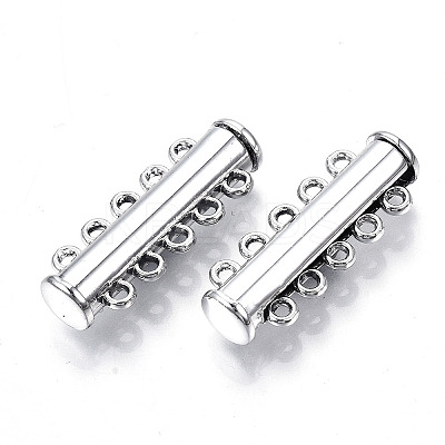 5-Strands Brass Magnetic Slide Lock Clasps KK-Q740-18P-1