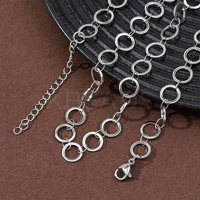 304 Stainless Steel 8MM Ring Link Chain Necklaces NJEW-P343-01B-P-1