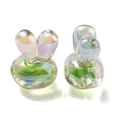 UV Plating Rainbow Iridescent Acrylic Beads PACR-E001-05C-1