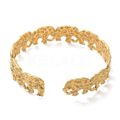 304 Stainless Steel Hollow Open Cuff Bangles BJEW-K230-02H-G-1