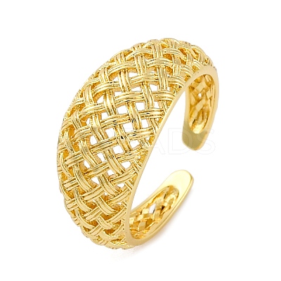 Rack Plating Brass Cuff Finger Rings for Women RJEW-M028-20G-1