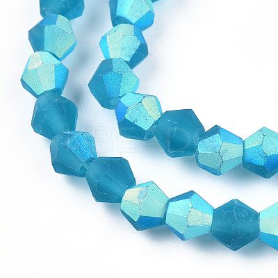 Imitate Austrian Crystal Bicone Frosted Glass Beads Strands X-EGLA-A039-T6mm-MB01-1