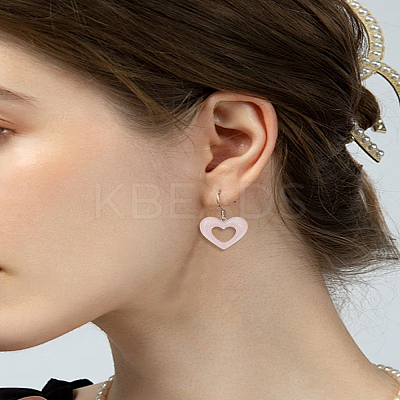 18Pcs 9 Colors Sparkling Transparent Resin Heart Pendants KY-LP0001-37-1