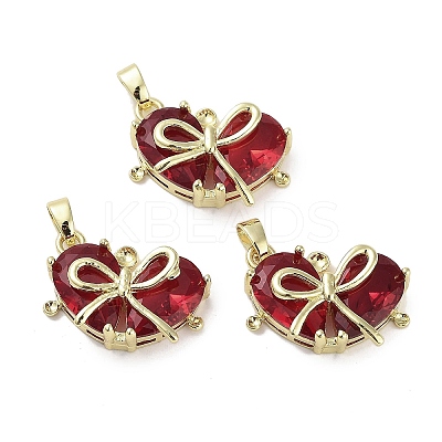 Real 18K Gold Plated Brass Glass Pendants KK-R161-02G-04-1