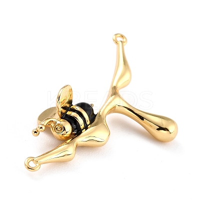 Brass Enamel Links Connectors KK-P204-04G-1