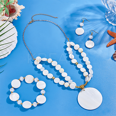 Natural Pearl Necklaces & Bracelets & Dangle Earring Sets SJEW-PH01394-1