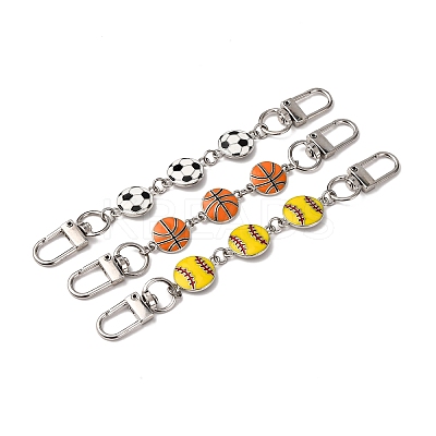 3Pcs 3 Styles Alloy Enamel Sport Ball Bag Extender Chains AJEW-BA00152-1