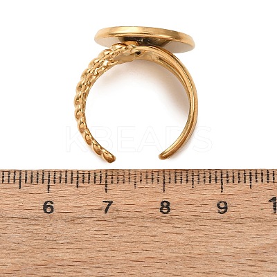 304 Stainless Steel Cuff Ring Components STAS-P454-01E-G-1
