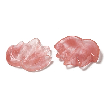 Cherry Quartz Glass Carved Pendants G-K353-01H-1
