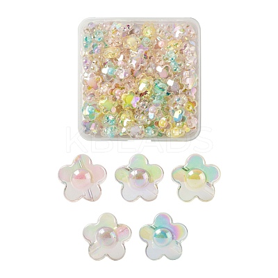 110Pcs 5 Colors Transparent Acrylic Beads TACR-LS0001-05-1