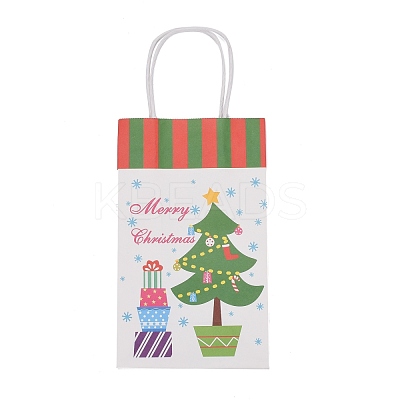 Christmas Theme Kraft Paper Gift Bags CARB-L009-A10-1