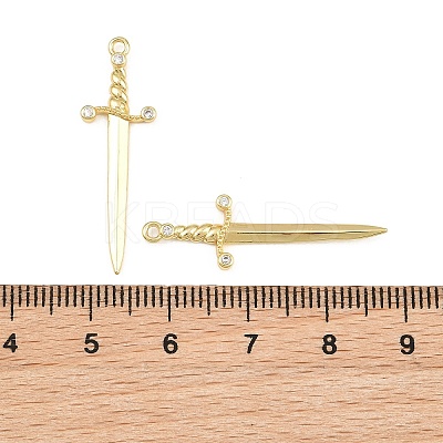 Brass Micro Pave Clear Cubic Zirconia Pendants CU-CBAD306-20G-1