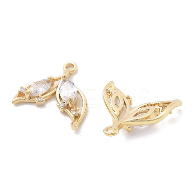 Brass Micro Pave Cubic Zirconia Pendants KK-B134-39G-1